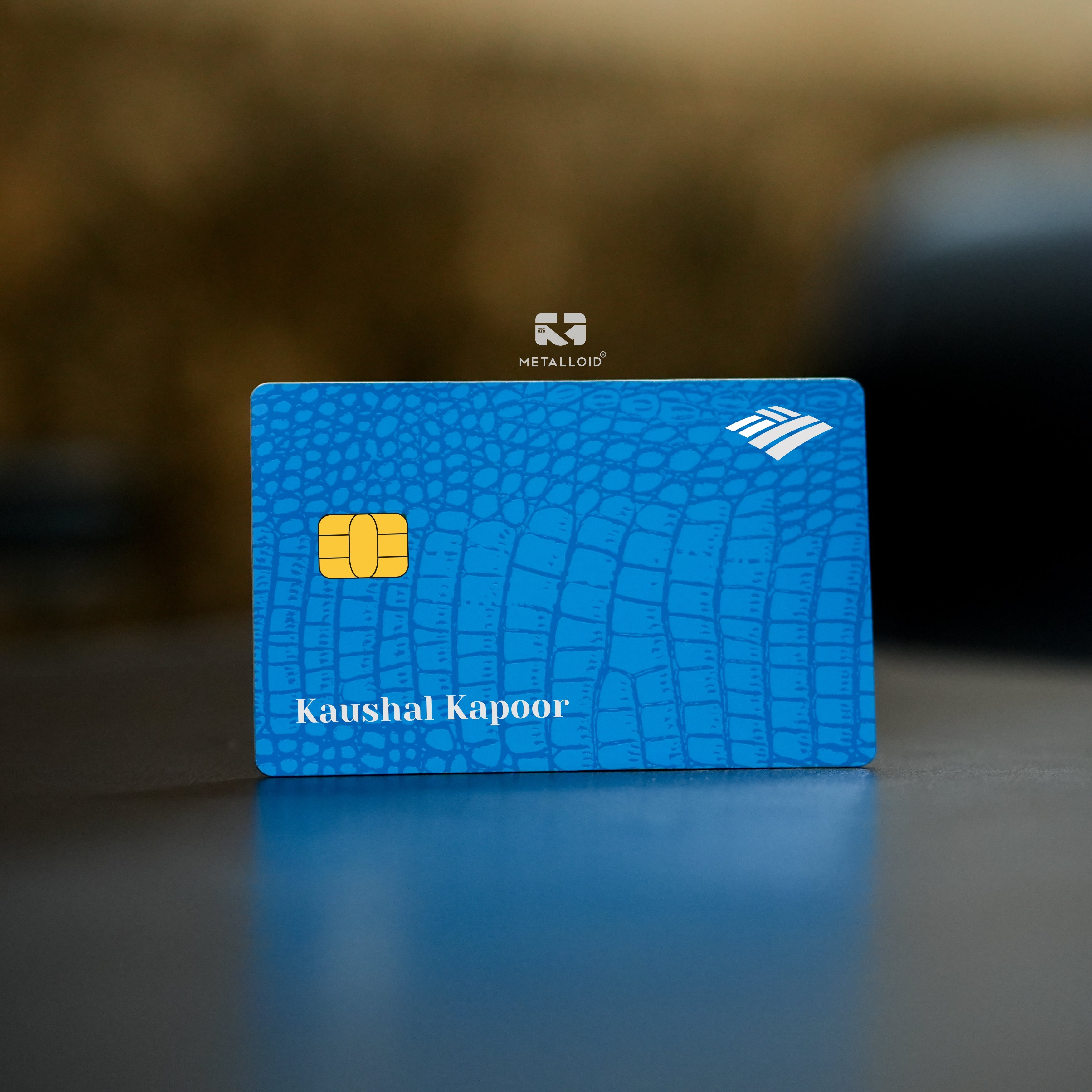 Leather Blue metal card – Metalloid card